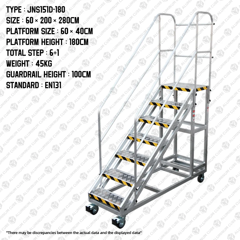 Industrial Style Aluminum Alloy Work Platform Elevator 200kg Load Capacity Convenient Lifting Wheels for Warehouse Works