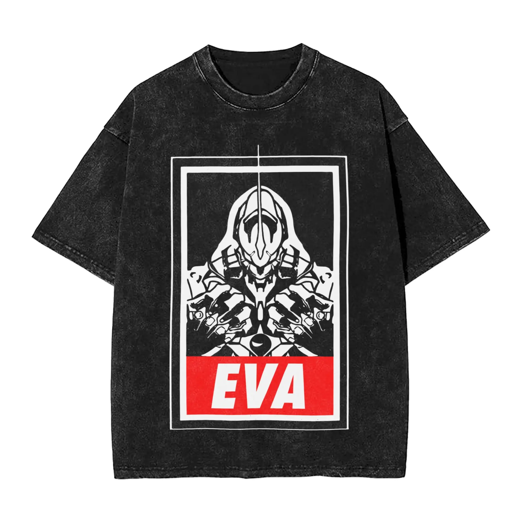 Men Women Eva Neon Genesis Vintage Washed T Shirts  100% Cotton Tops Fun Short Sleeve O Neck Tee Shirt Plus Size T-Shirts