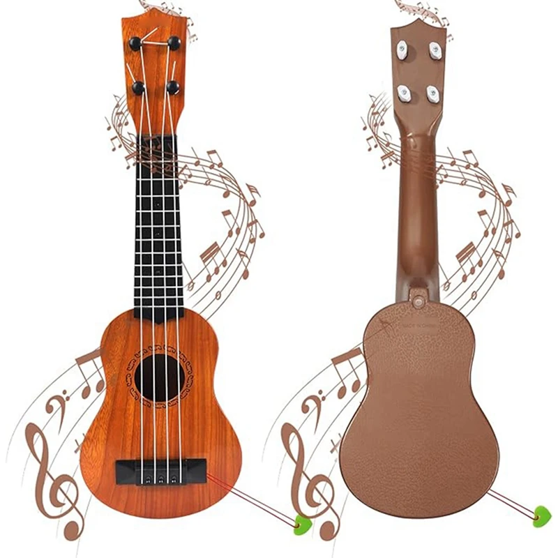 HOT-17In Enfants Ukulele JE4 Cordes Mini JEChildren Instruments De Musique Jouets Avec Médiators Pour Tout-petits Enfants Garçons Bol