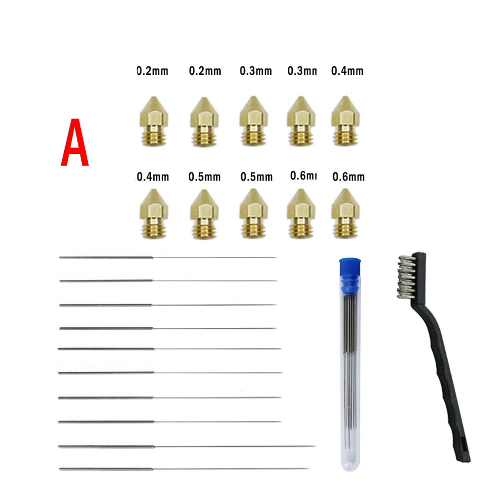 

Stainless Steel Nozzle Cleaning Needles Brush Scraper Tool 0.2/0.25/0.3/0.35/0.4mm V6 MK8 Brass Nozzle 3D Printer Cleaning Tools