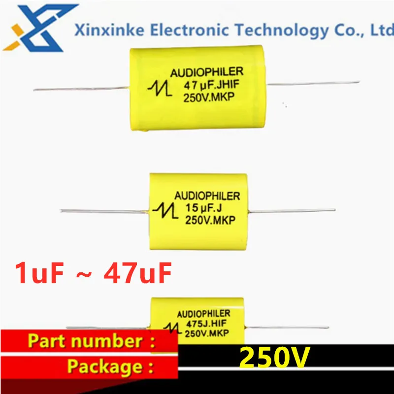 

5PCS Infinite Axial MKP High-frequency Audio Audiophile Capacitors 250V 1/2.2/3.3/5.6uF to 10/15/22/47UF