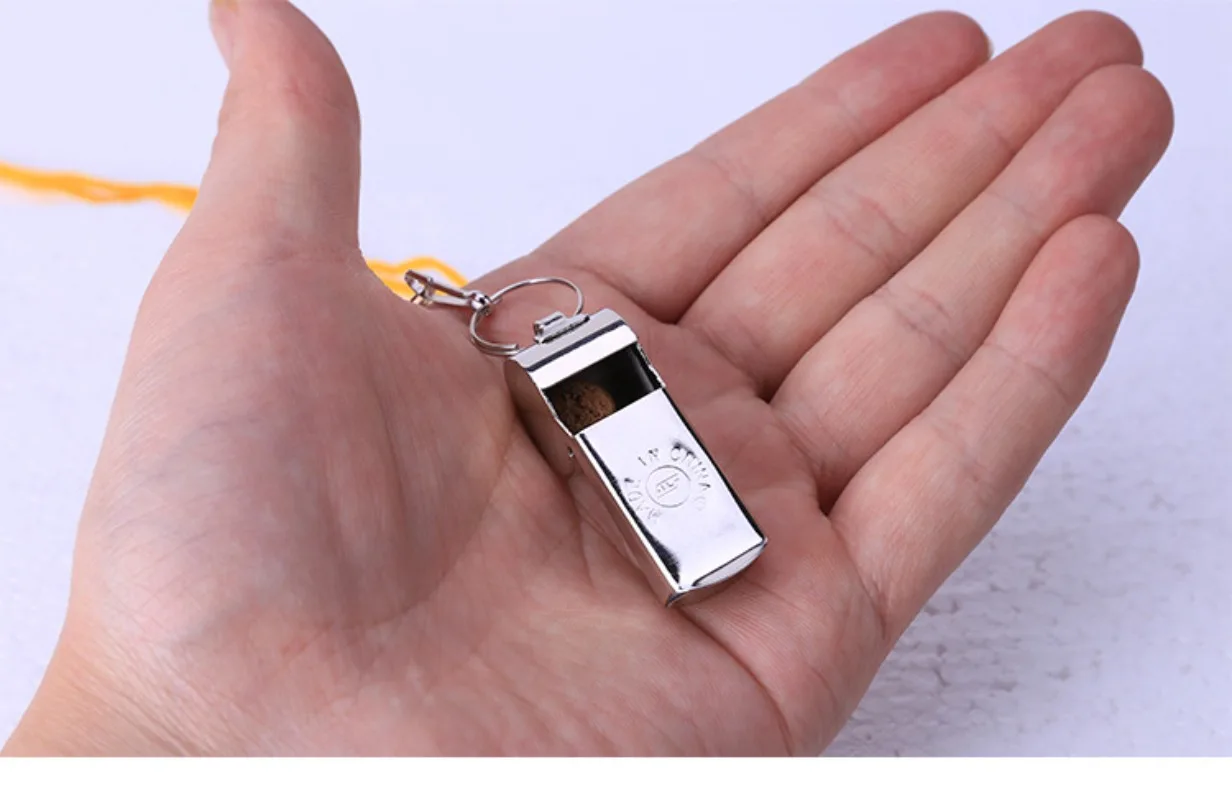 농구 축구 게임을위한 금속 심판 휘파람 스테인레스 스틸 야외 캠핑 등산 하이킹 생존 용품