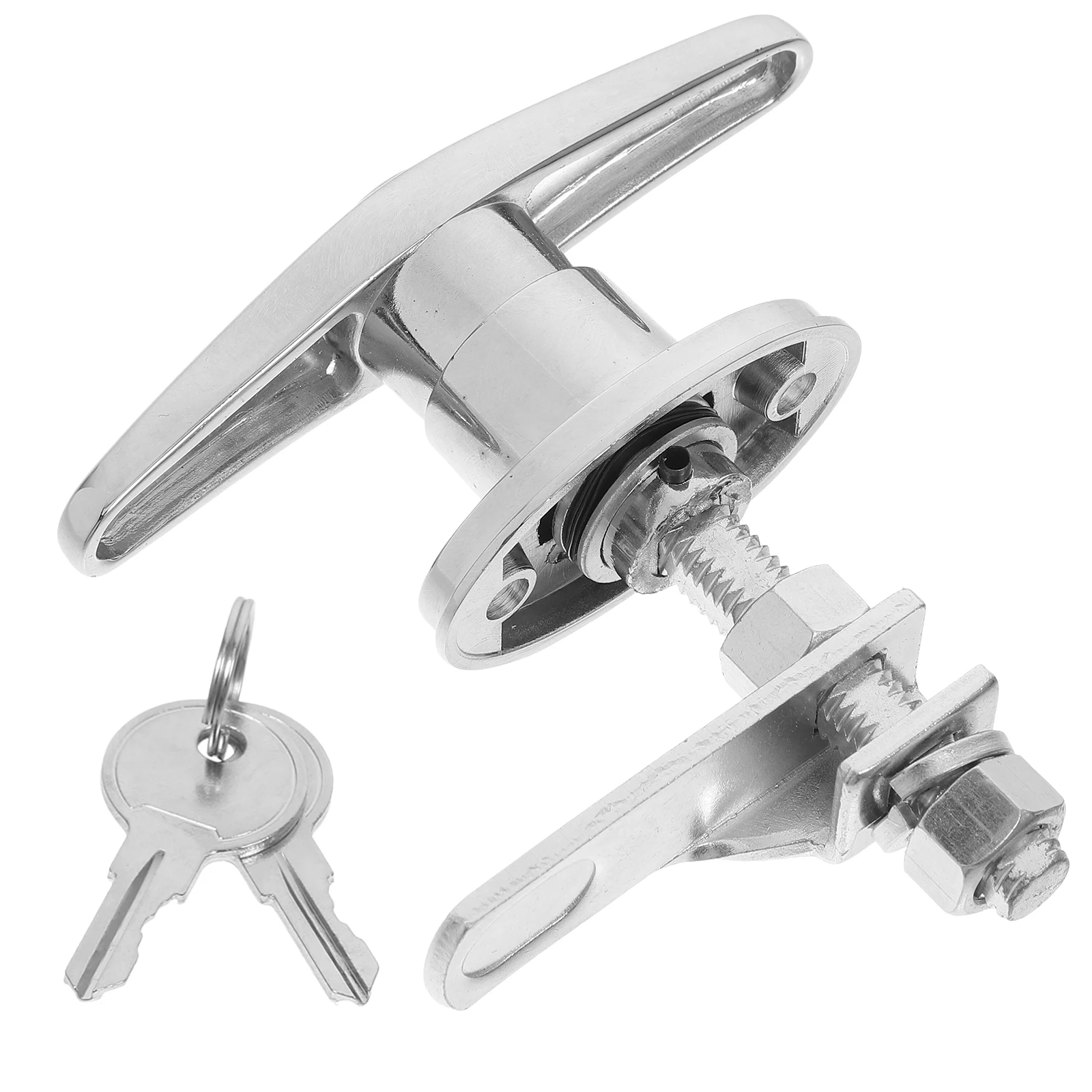 

T Shaped Handle Lock Door Barn Gate Furniture Garage Metal Durable Unique Design Comfortable Grip Versatile Use Home Office