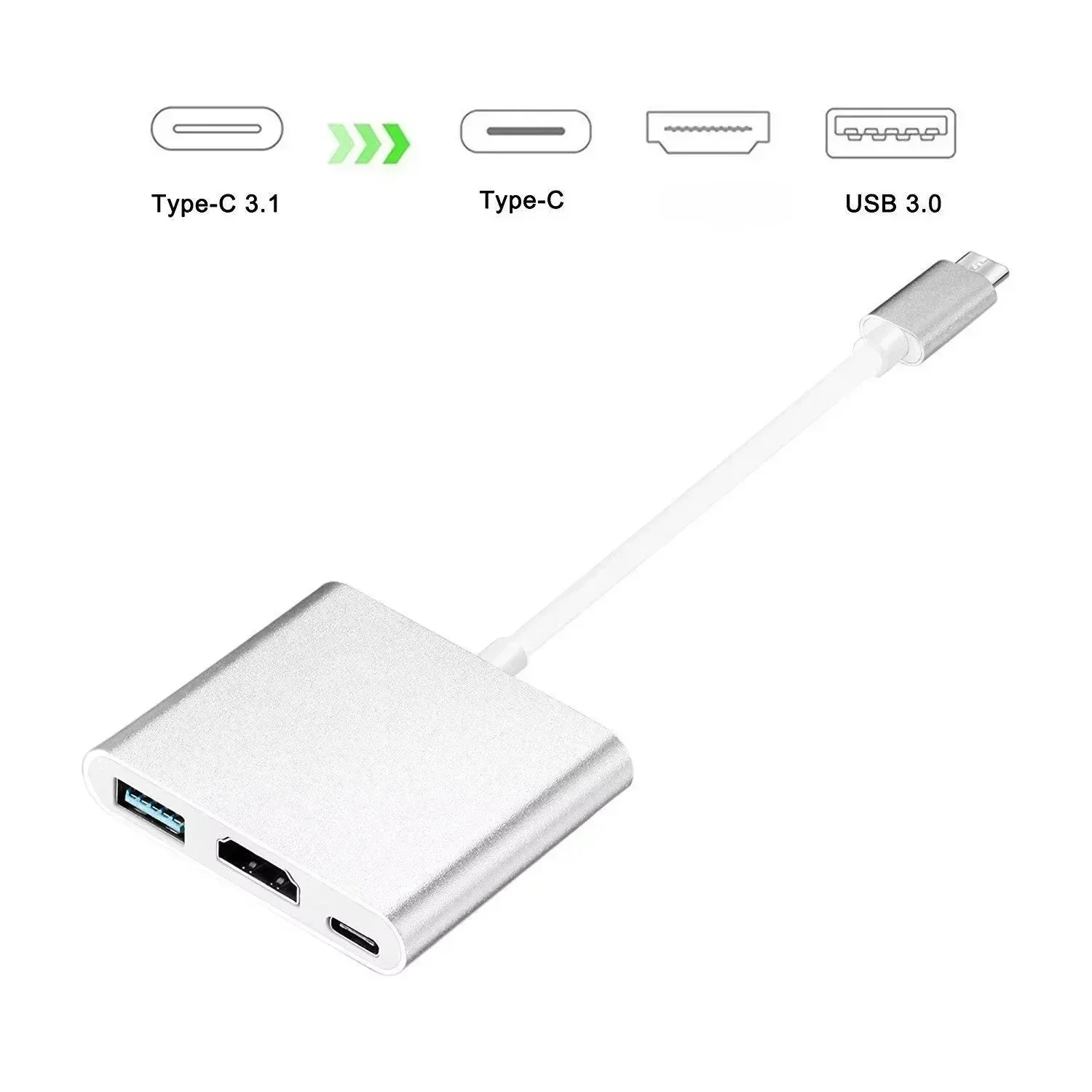 محول شحن USB-C 3.1 من النوع C إلى HDMI متوافق مع USB 3.0 لجهاز Mac Air Pro Huawei Mate10 Samsung S8 Plus