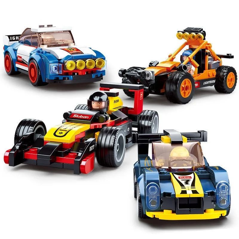 Sluban Building Block Toys B0677/B0676 Formula Racing Car 120PCS Model Bricks Sports Car Compatbile With Leading Brands