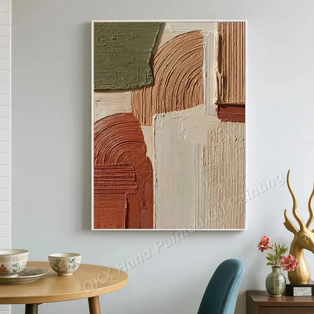 100% Handmade Original Oil Painting on Canvas Abstract  Wall Art Decor for Living Room, Wabi Sabi Thick Texture Office Decor