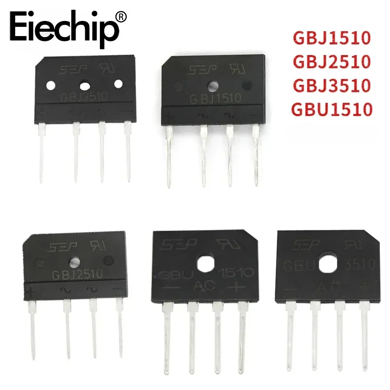 5PCS Diode Bridge Rectifier DIP GBJ1510 GBJ2510 GBJ3510 GBU1510 Rectifier Kit