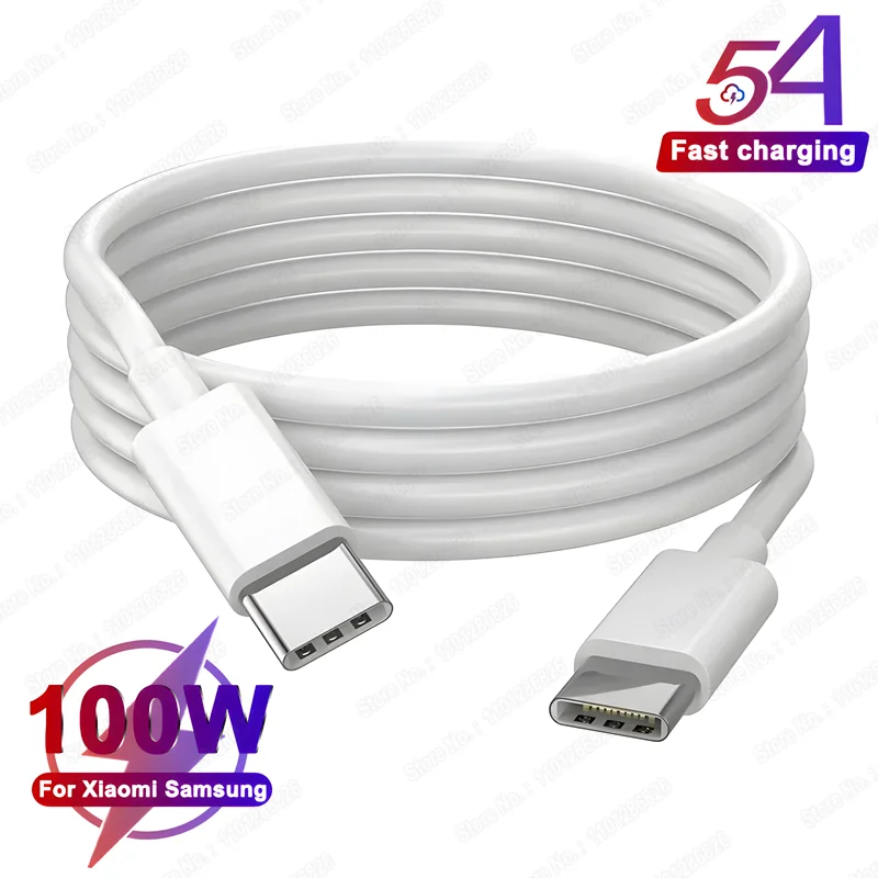 100W 5A Type-C To Type C Cable Super Fast Charge For Samsung S24 S23 Xiaomi 14 13 USB Quick Charging Data Wire Cord Accessories