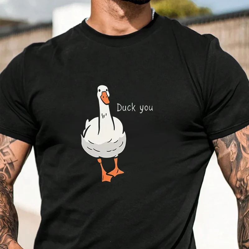 

Мужская модная футболка с забавным рисунком Funny Duck You, повседневные модные футболки на лето, удобные топы с короткими рукавами
