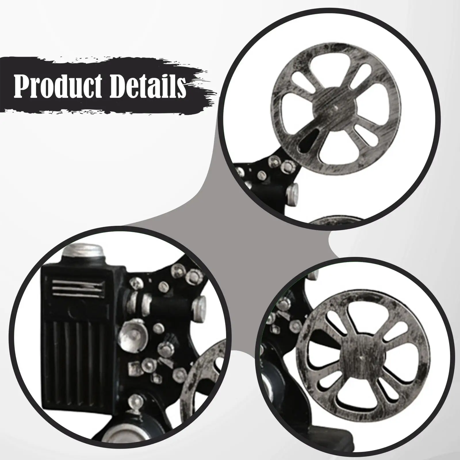 Movie Projector Model Resin Vintage Style Desk Ornament for Dining Room Luxury Home Decoration