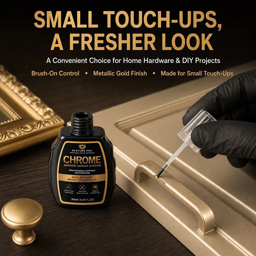 Chrome Repair Paint,Stainless Steel Hardware Scratch Repair Liquid,Dual Head Integrated Metal Refurbishment Repair Paint Liquid