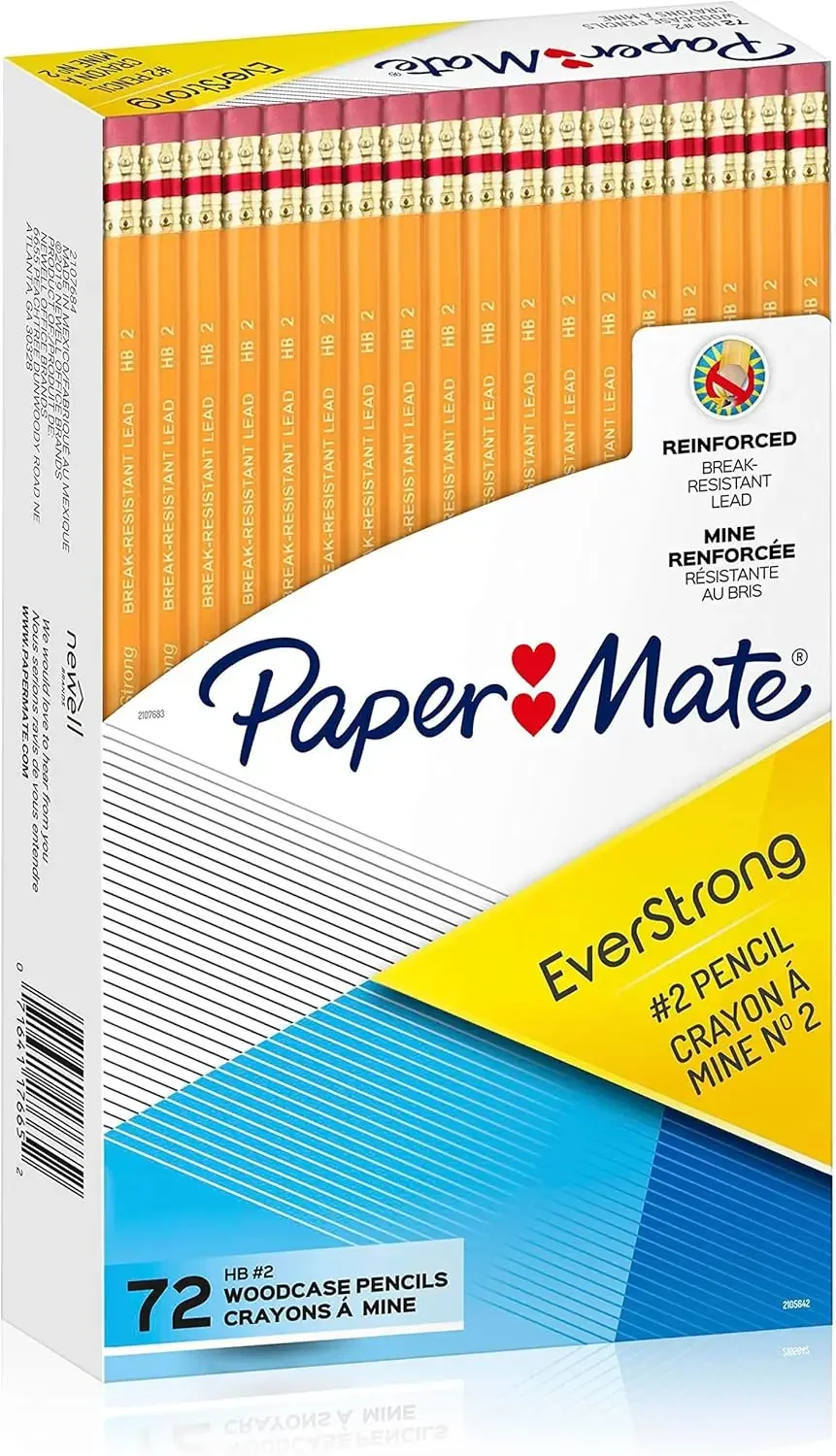 

72-Count Reinforced Pencils with Break-Resistant Lead, Less Sharpening for Long-Lasting Use