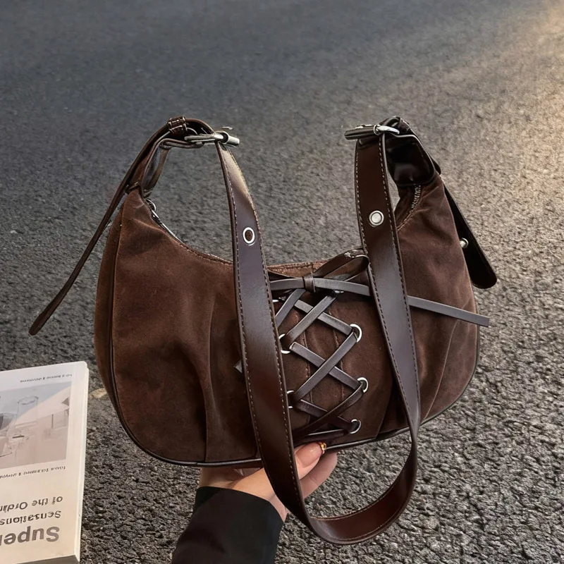 

2025 New Bow Accent Crescent Bag for Women, Chic Underarm Shoulder Purse, Edgy Moon Clutch, Very Sophisticated and Unique​