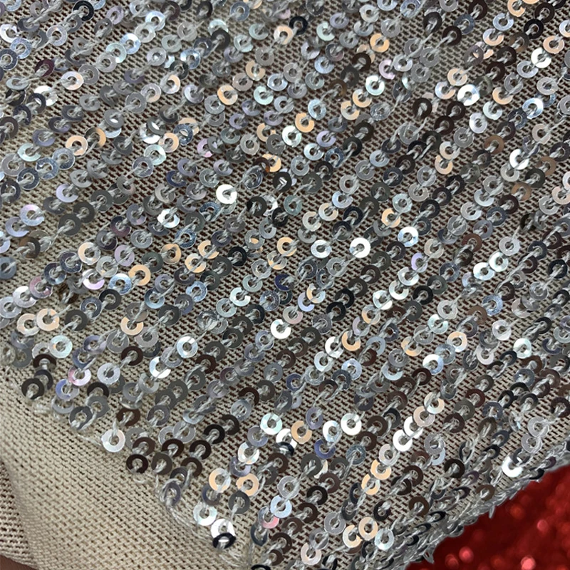 3/5/10yard Stretch Sequin Fabric Material Shiny Fabric Party Dress Glitter Fabric For Sewing, By the Yard