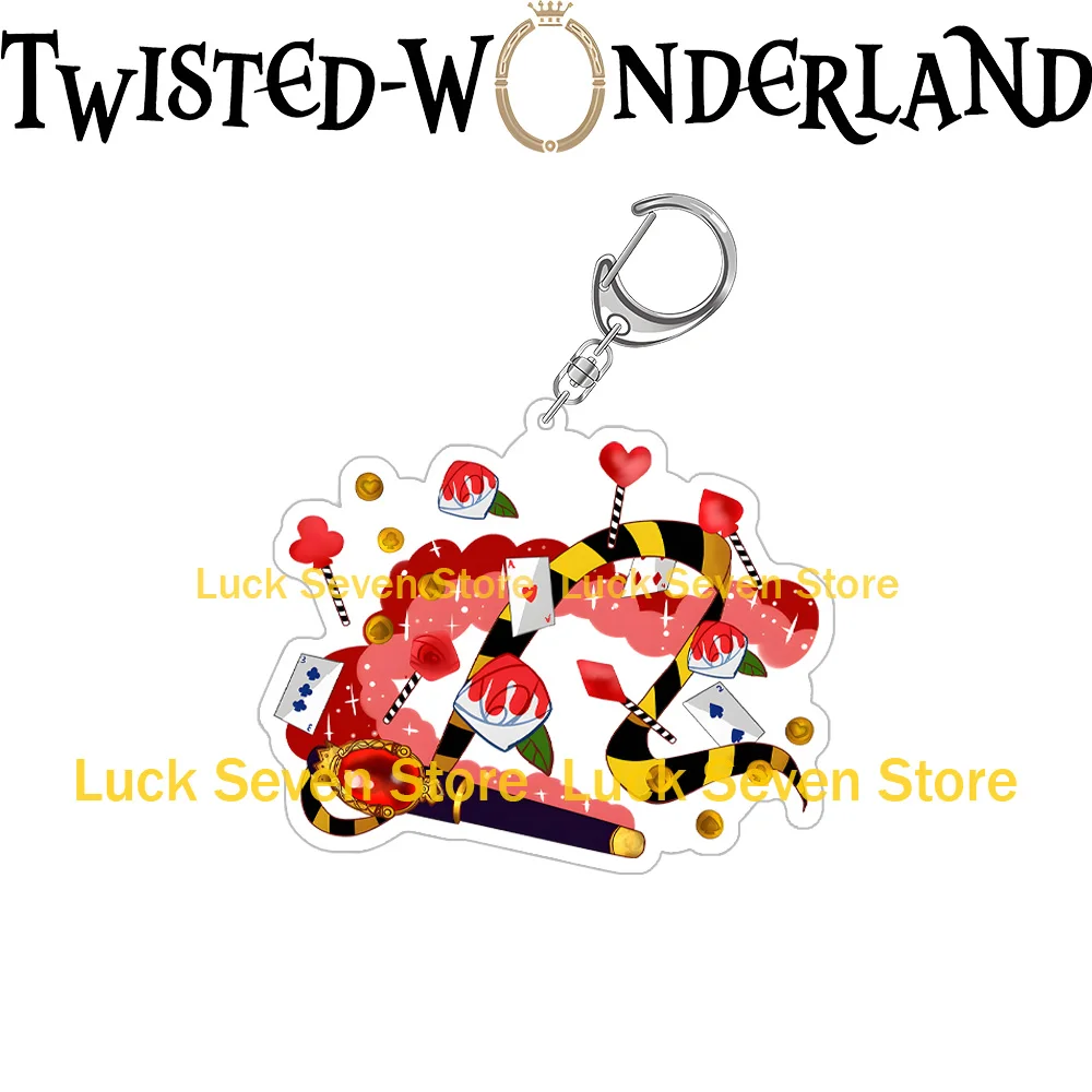 Twisted Wonderland Dormitory Magic Book Acrylic Keychain 7 Dorms Symbol Pattern Bag Charm Key Ring Anime Game Merch Cosplay Gift
