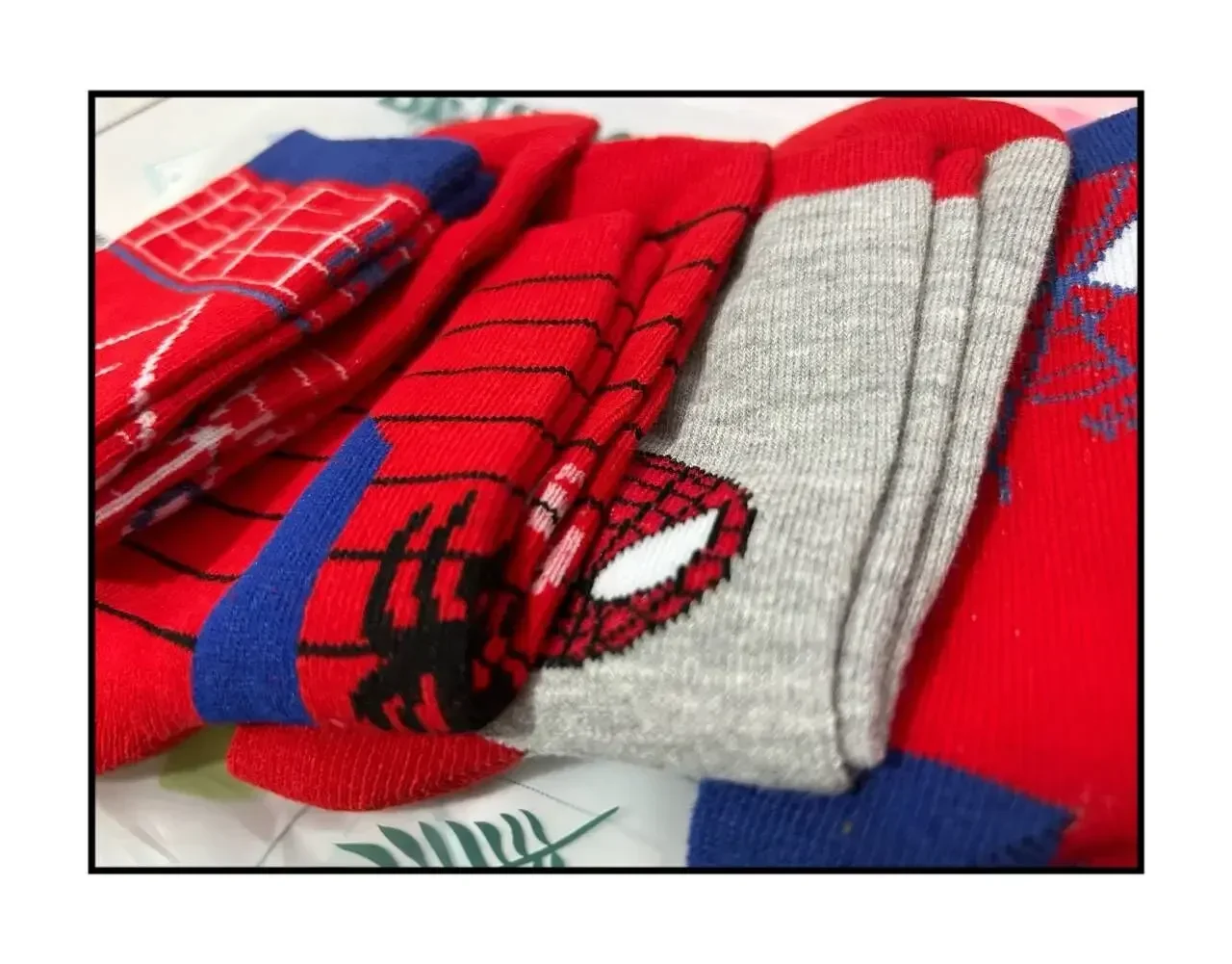 5Pair/bag New Children Cute Cartoon Soft Socks  Kids Spider Man Fashion Medium tube socks Boys Girls cotton socks  1-12Years