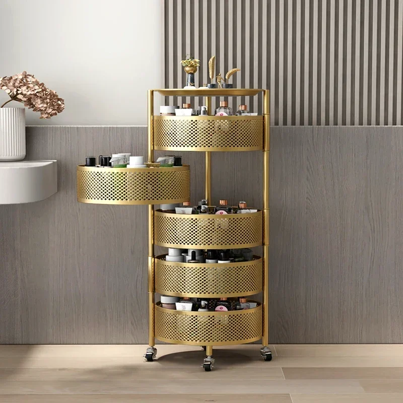 Movable Salon Trolley, Installation-Free Beauty Cart with Healthy Spray Paint, Versatile Storage for Sorting Tools