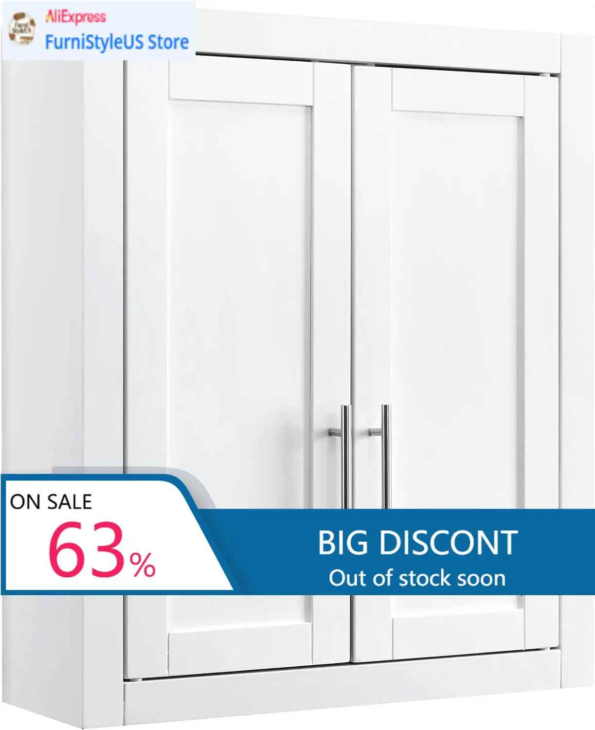 

Настенный шкафчик для ванной комнаты Savannah с полками, белый