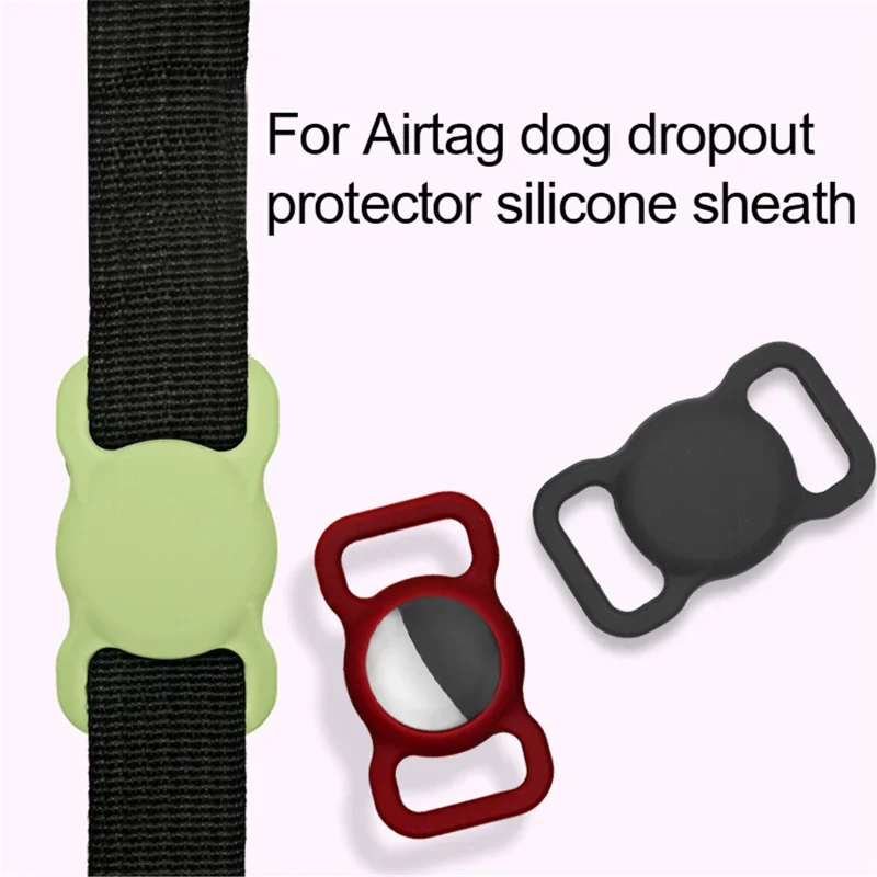 Silicone Case Compatible with Airtags Pet Collar Protective Cover for Cats Dogs Strap Band Pet Loop Holder