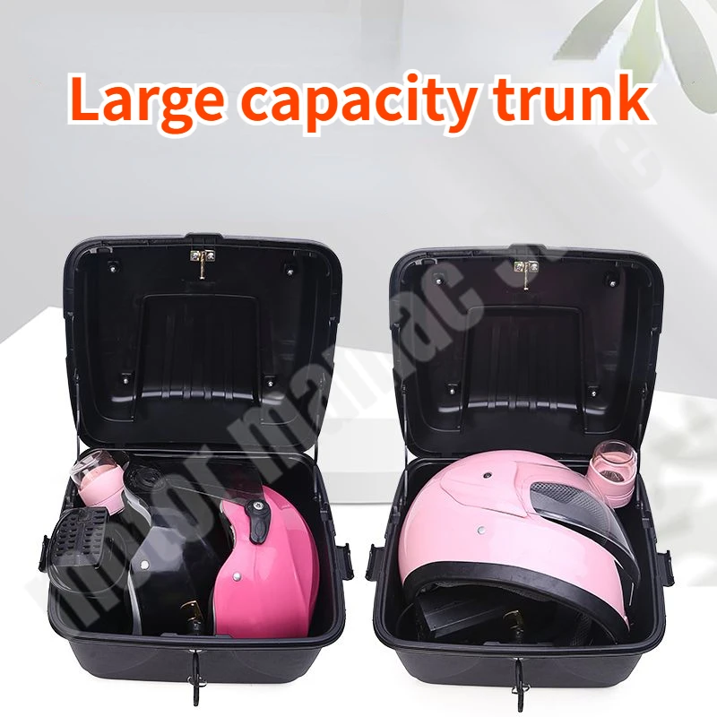 Thickened Trunk Electric Bikes and Motorcycles Universal Non Removable Backrest Tailstock Helmet Storage Compartment Toolbox