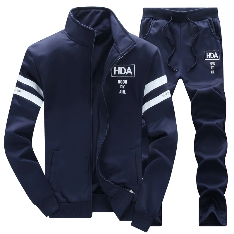 Autumn Brand Slim Tracksuit Men Two-piece Suit Sets Overalls Korean Leisure Suit Man Business Zipper Sweatshirt + Long Pants Set view 2