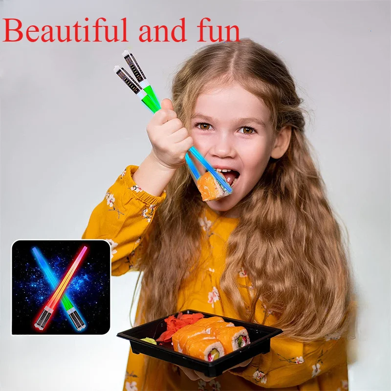 1 Pair Light Chopsticks LED Lightsaber Chopsticks Glow Stick Light Up Party for Concerts Sporting Events Wedding Party