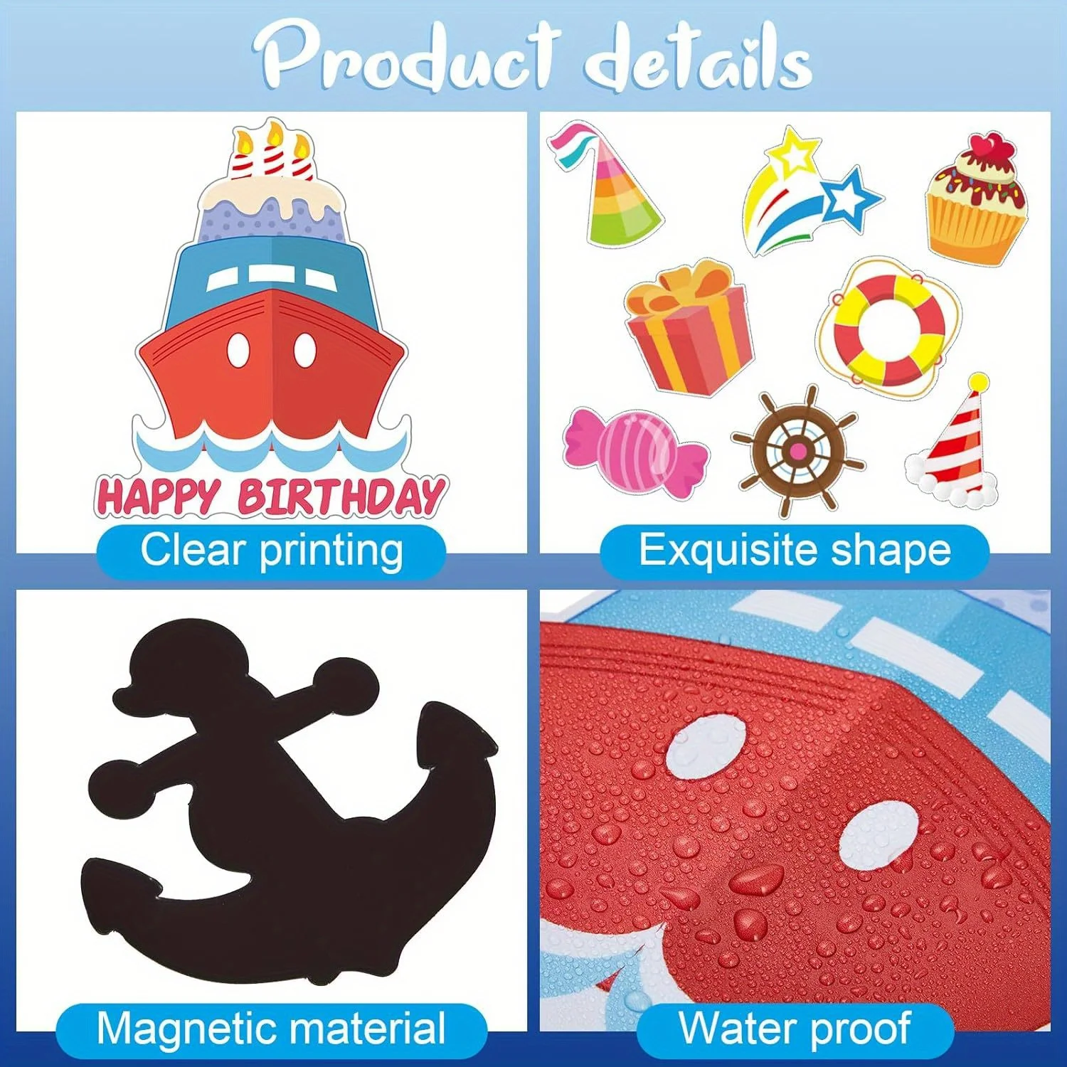 

27 шт., круизные дверные магниты на день рождения, украшения, забавные круизные корабли, дверные магниты, магнитный многоразовый магнит, с днем рождения