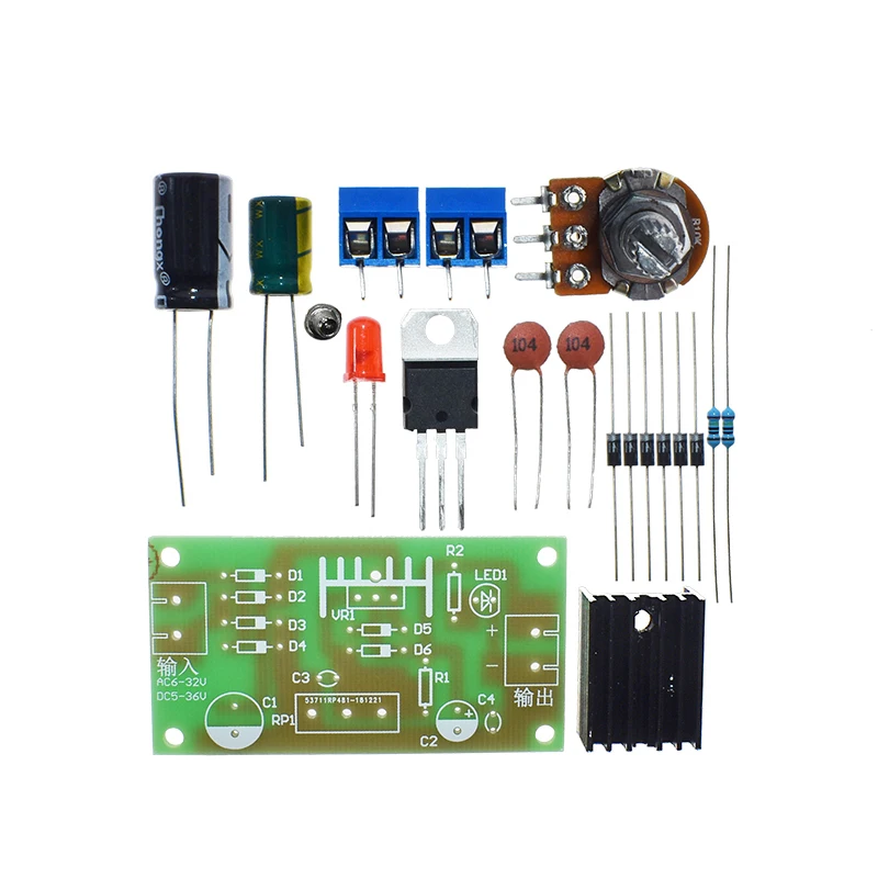 Continuous Adjustable DC Power Supply DIY Teaching Training Parts LM317 Adjustable Power Supply Kit