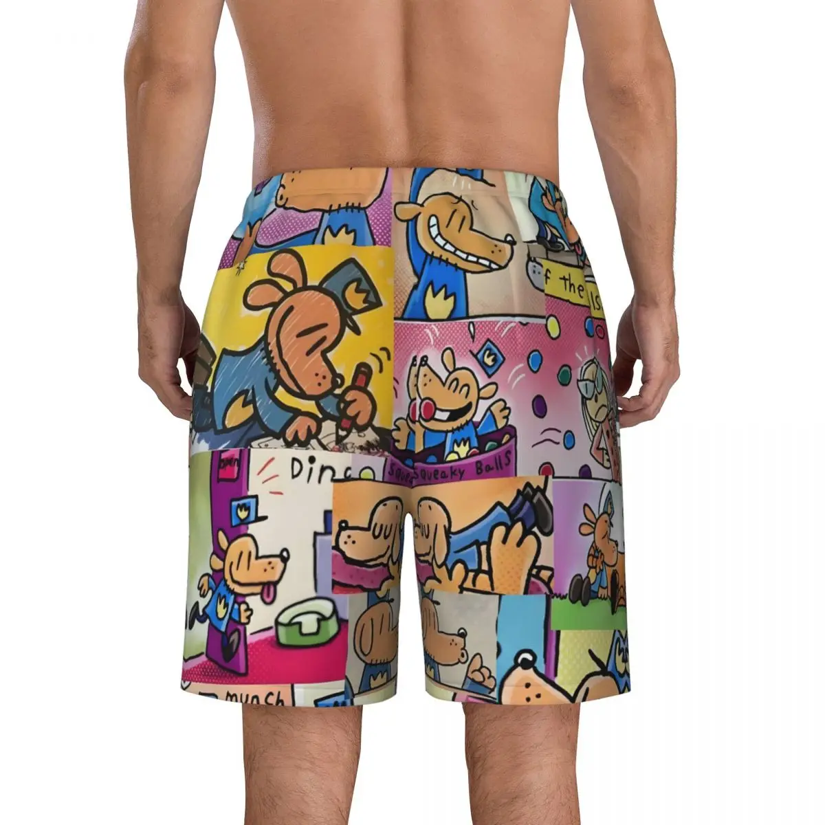 Anime Dog-Man Board Shorts Men's Fashion Beach Shorts Briefs Funny Cartoon Quick Dry Swim Trunks