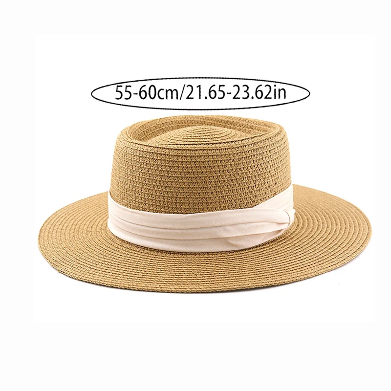 Straw hat, spring and summer vintage minimalist top hat, beach play, beach sunshade hat, woven straw sunshade hat