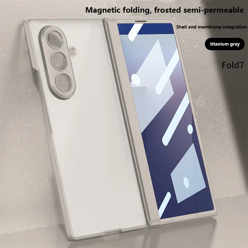 

Прозрачный чехол с магнитной петлей для Samsung Z Fold 7 FOLD7 ZFold7 5G с защитной пленкой для экрана, противоударная задняя крышка