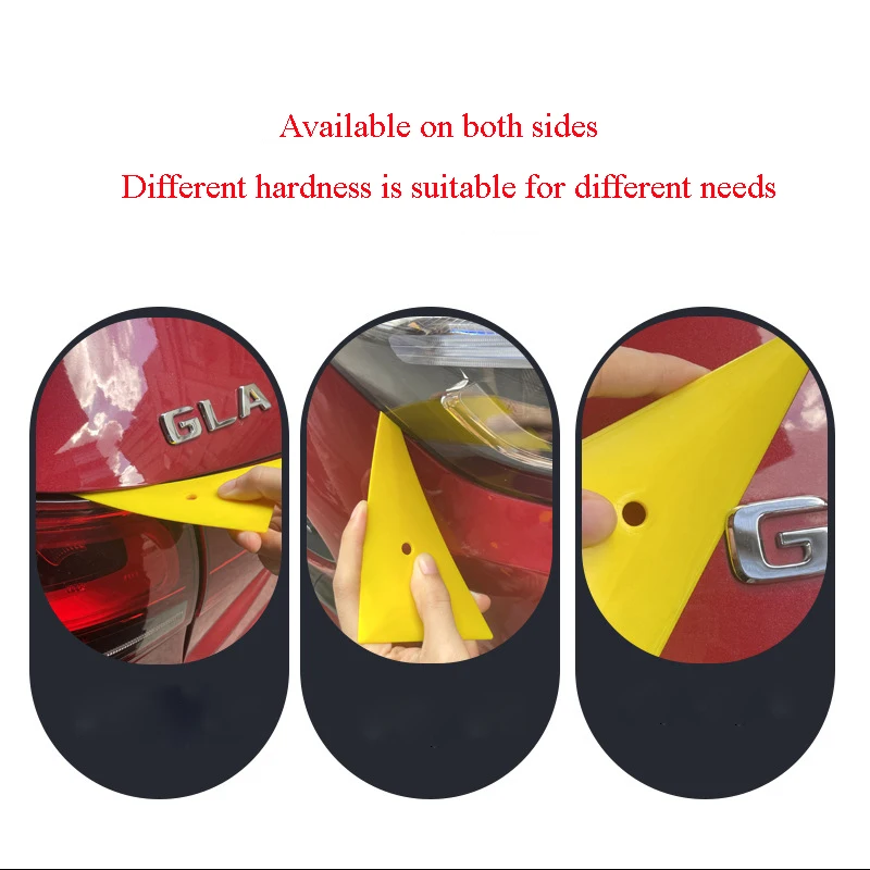 2Pcs Triangle Corner Squeegee Car Window Tint Tools Vinyl Wrap Window Tinting Squeegee Yellow Go Corner Scraper