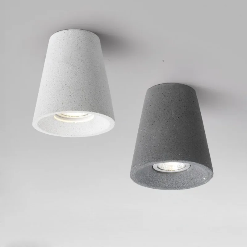 Minimalist Cement Downlight Surface Mounted LED E27 Lamp Holder Living Room Corridor  Decor Ceiling Spot Light 110/220V