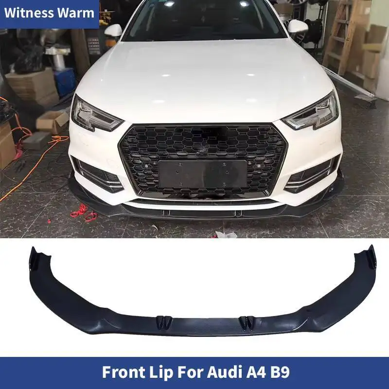 Pare-chocs avant en fibre de carbone pour Audi, séparateurs Jules, modelmicrophone, pelle avant, Audi A4, B9, S-Line dehors, 2016, 2017, 2018, 2019