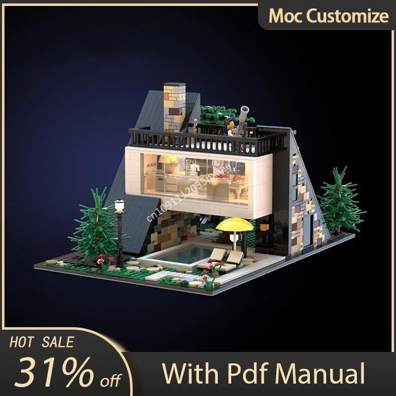 

1570pcs Moc Urban Architecture Modular Architecture Ararat Villa Building Blocks Assembly Bricks Toys Kids Education Gifts