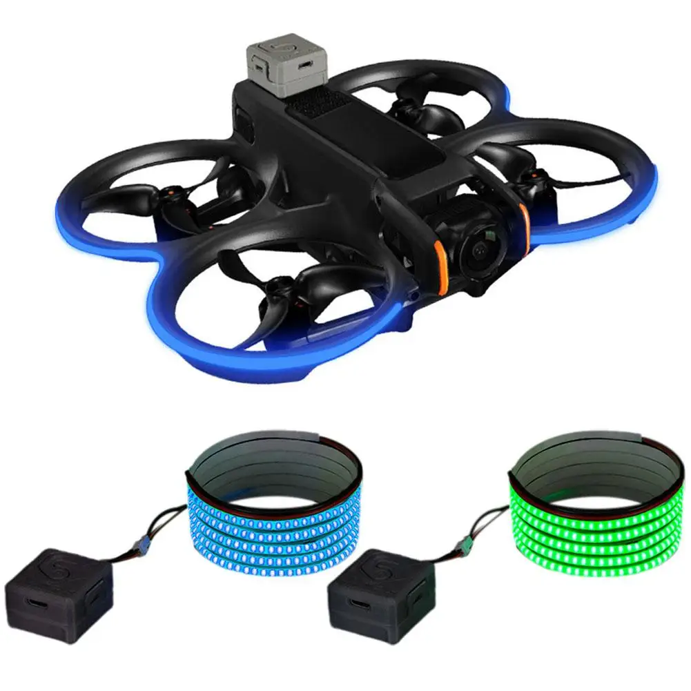 1 conjunto para dji avata 2 tira de luz brilhante brilho ajustável para dji avata 2 máquina transversal tira de luz néon à prova dwaterproof água