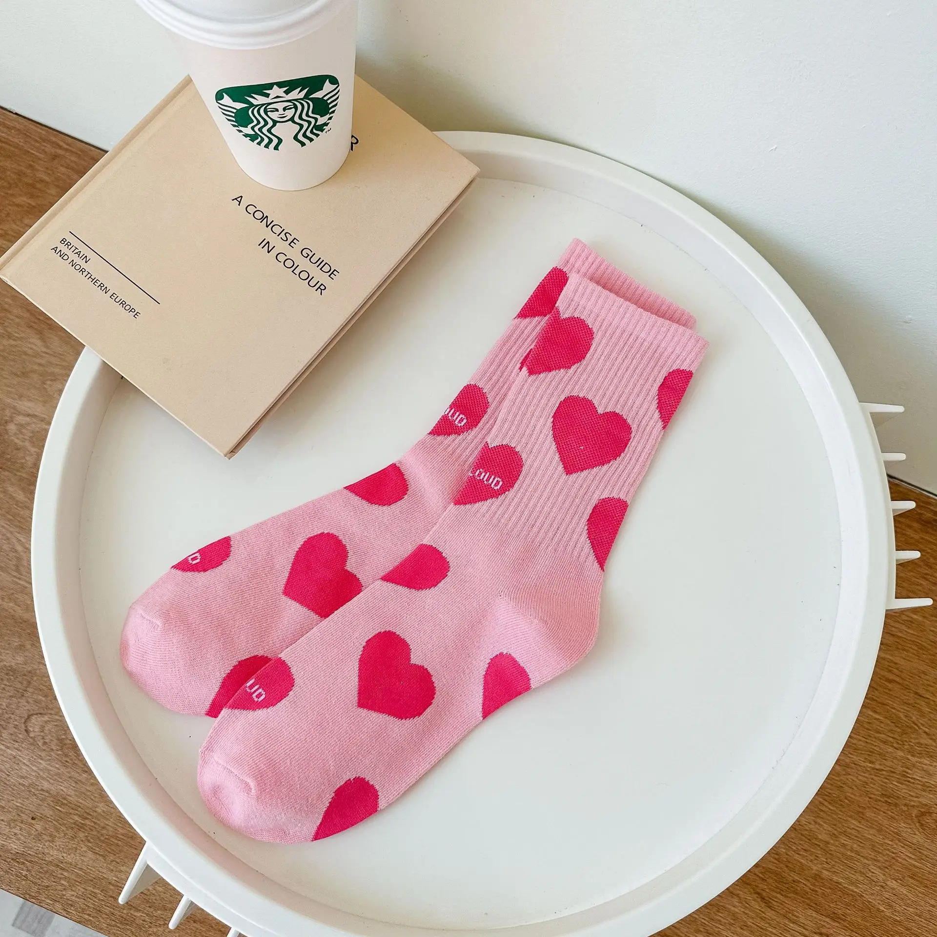 Women Socks Cartoon Kawaii Trendy Happy Harajuku Casual Autumn Spring Stocking Cherries Love Heart Print Socks For Girls Gift