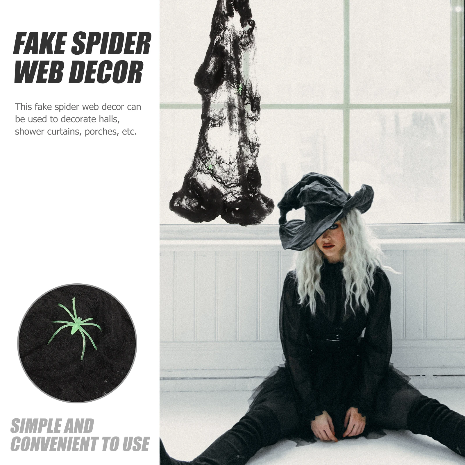 

1 set 2 Spiders 20g Cotton Halloween Decors Halloween Decor Fake Vintage Horror Party Supplies