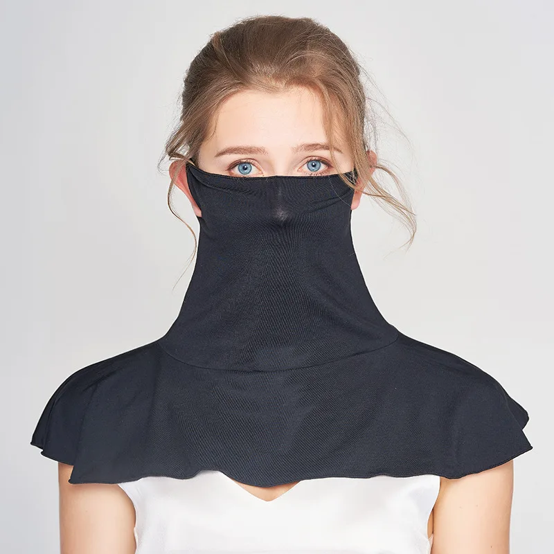 Winsleter-6,4% zijde 87,5% modaal zonnebrandmasker, nekbescherming voor dames Zonbescherming UV, cool gebreid nekmasker, zomer 2025, A57206CC