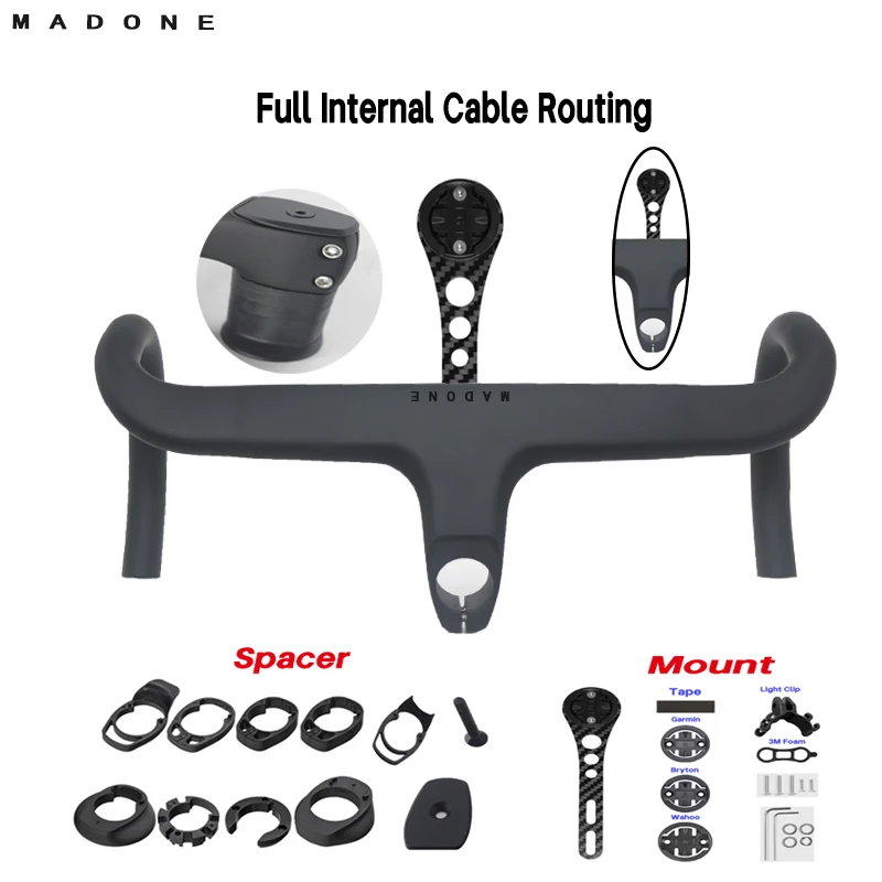 

MADONE Integrated Carbon Handlebar Road 28.6mm fork Road Carbon bicycle Handlebar stem With Spacer mount 360/380/400/420mm