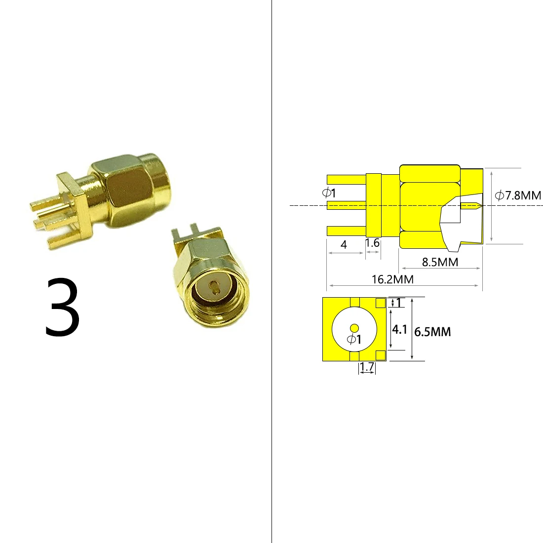 1PC SMA Male/ Female Jack RF Connector PCB Mount Solder Post Wire Terminal Adapter Goldplated Straight Right Angle Wholesale