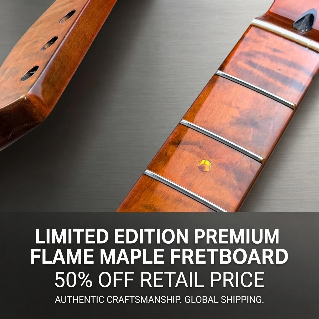 Left-Handed TL Guitar Neck 22-Fret Hand-Rubbed Gloss Finish 255 Scale 95 Radius Maple Wood Replacement Part Electric
