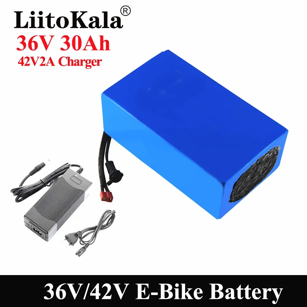 

LiitoKala 36V 20Ah 30Ah 25Ah 15Ah 18650 Lithium Battery Electric Motorcycle Bicycle Scooter with 30A BMS 42V 2A charger T plug