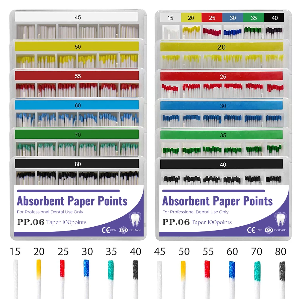 10Box Absorbent Paper Points | Compatible with ProTaper F1 F2 F3 | Disposable Endodontic Tips for Root Canal Drying