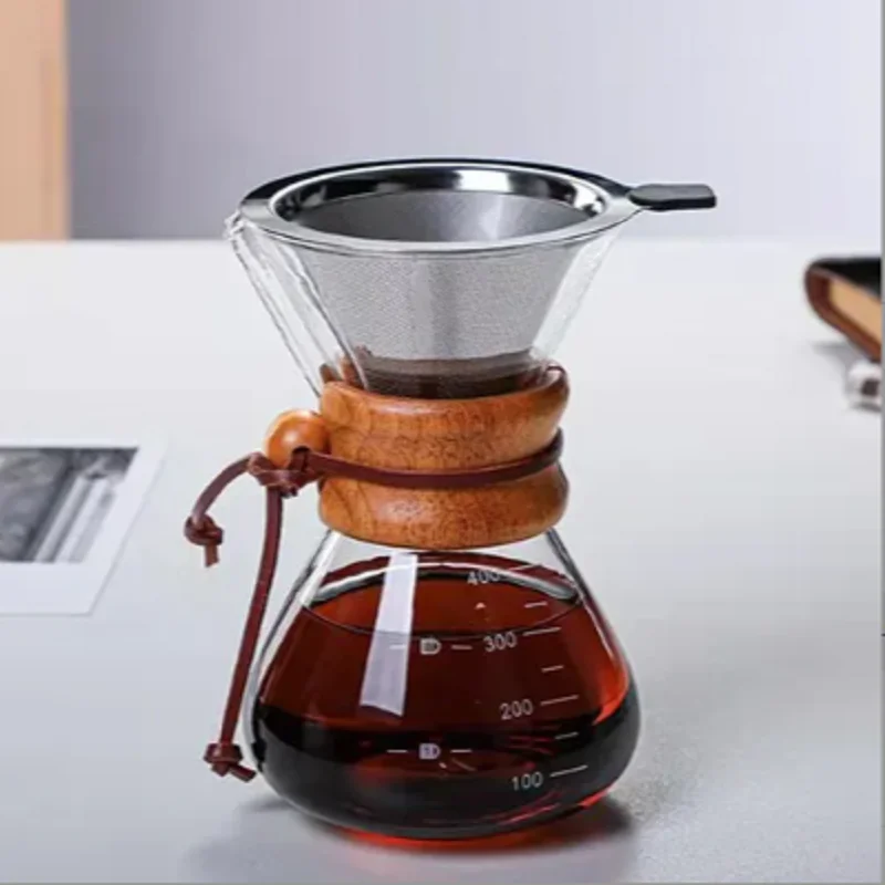 Hand Brewed Coffee Sharing Pot Filter Screen Glass Coffee Filter Cup Coffee Pot Set Drip Small Household Glass Pot Coffee Jar