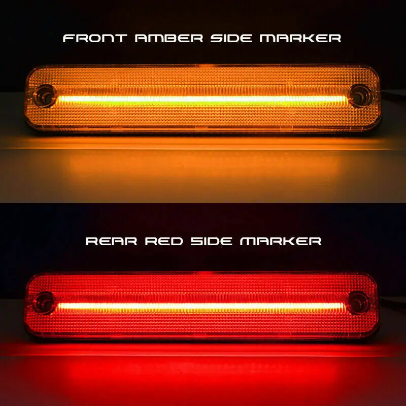 Smoked Led Front & Rear Amber Red Side Marker Lights For Hummer H2 2003-2009