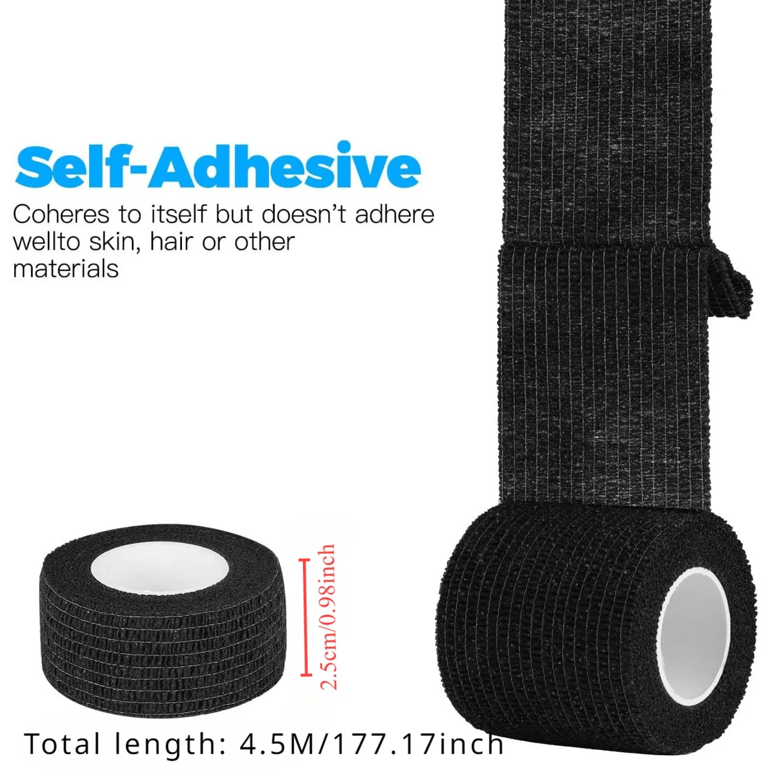 2.5cm Wide Multi-Function Tattoo Grip Cover Wrap Breathable Self Adhesive Bandage Wrap Rolls Athletic Elastic Cohesive Bandage