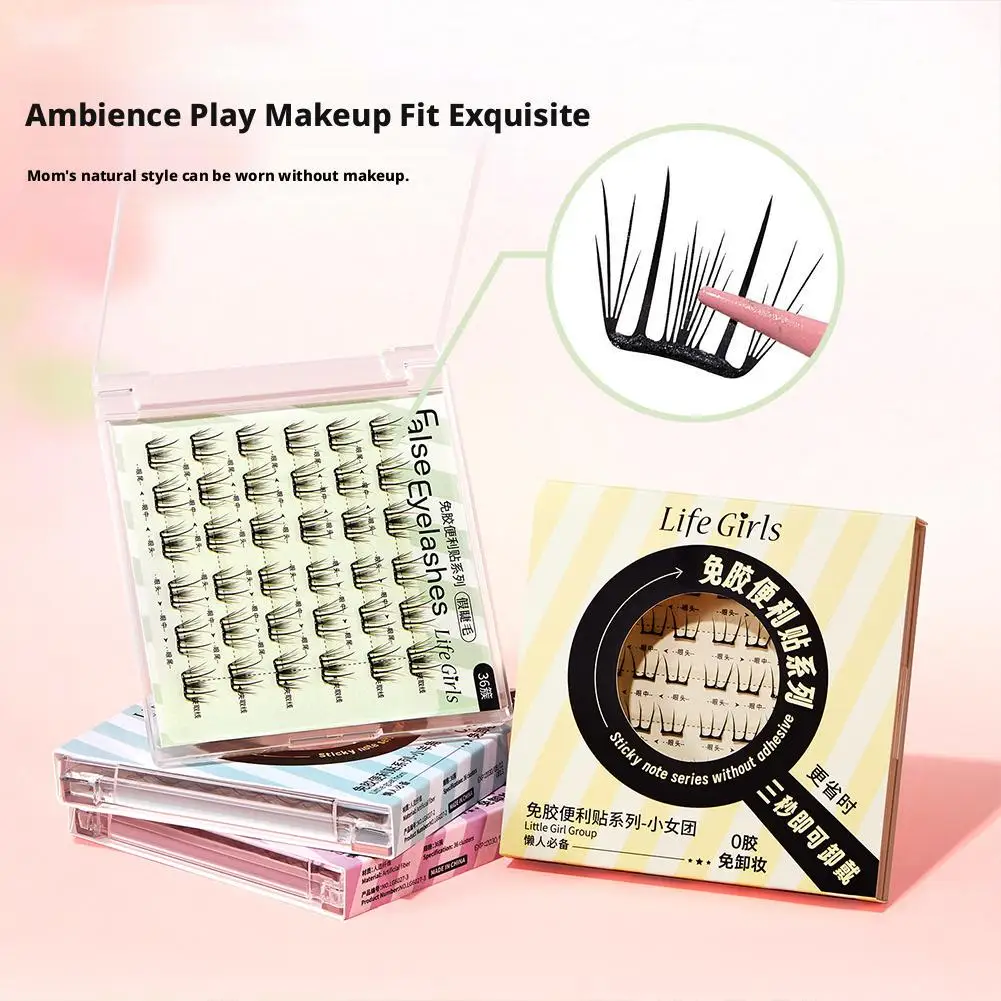 Cílios postiços sem cola, ultra-finos, naturais, segmentados, clusters, faça você mesmo, cílios postiços de vison para meninas, festival de música, maquiagem