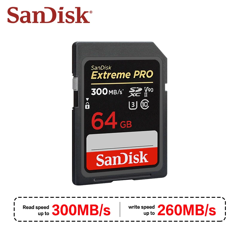 SanDisk Extreme Pro SD Card 300M Speed Up To 300GB/s Compatible With mutiple devices 64GB 128GB Cinema-quality 4K Video Capture - view 3