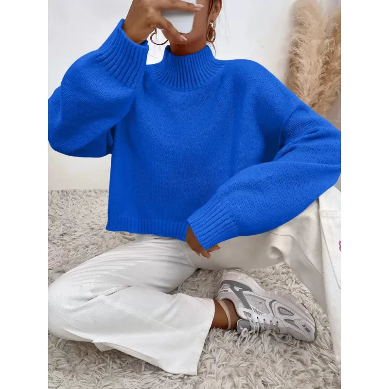 

High Neck Pure Color Knit Sweater Ultra Thin Spring Women's Cashmere Shirt Other Style Details as Described by Seller